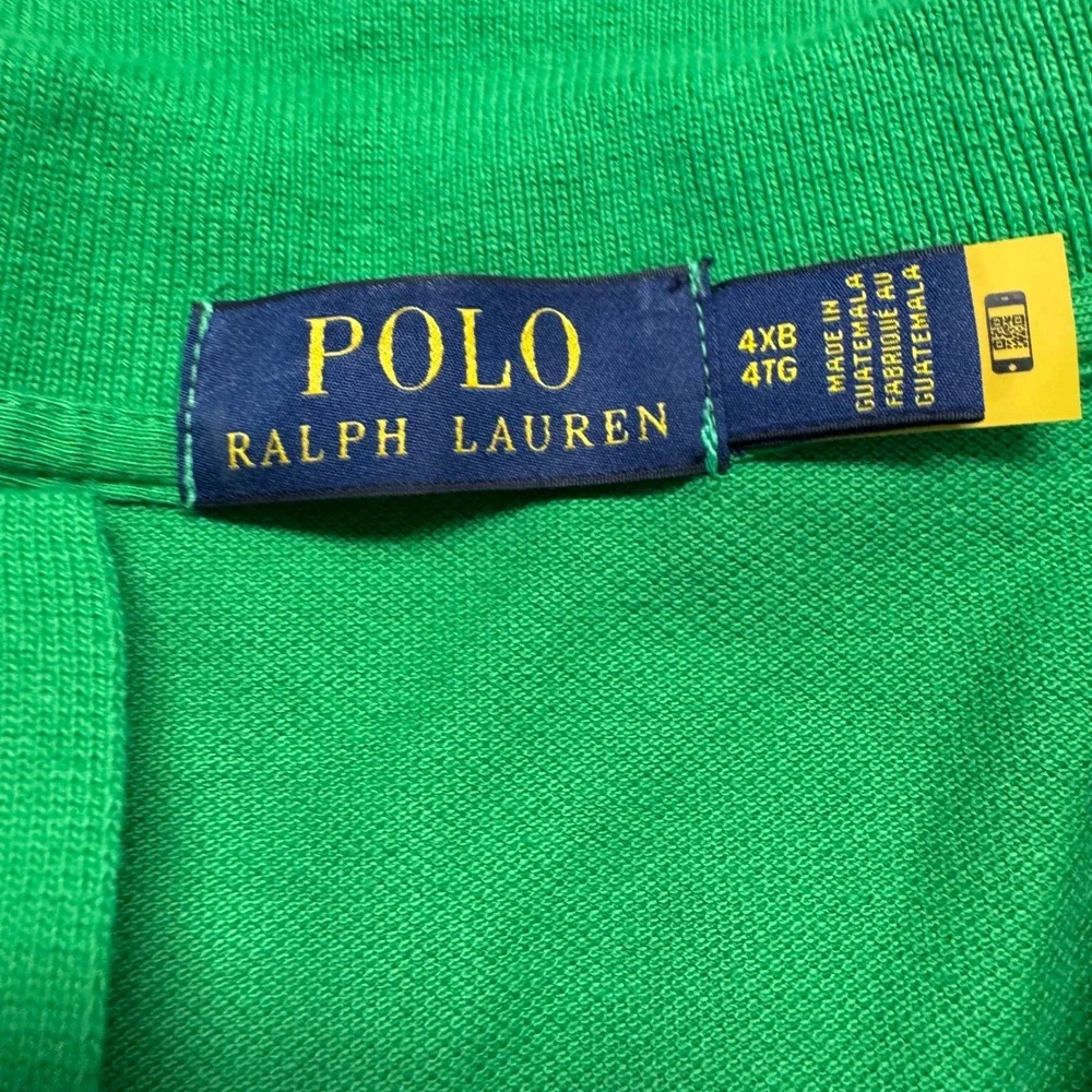 Polo Ralph Lauren Polo Shirt Mens 4XB Green Short Sleeve Mesh Cotton Big & Tall